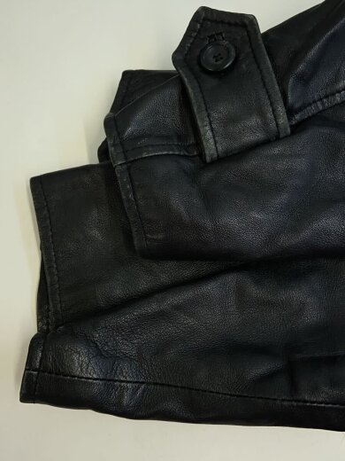 商品画像：90s/SCOUT/イタリア製/フロント汚れ有/コート/レザー/BLK 4