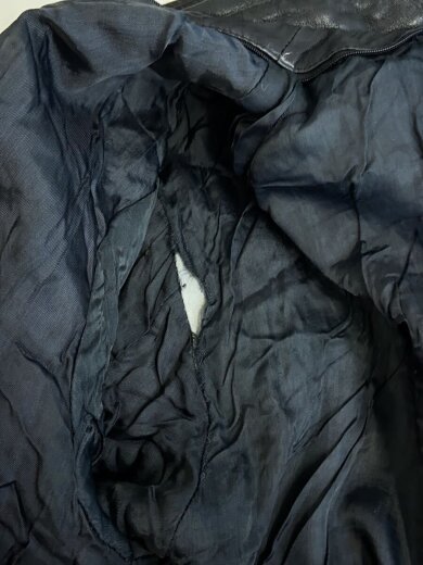 商品画像：90s/SCOUT/イタリア製/フロント汚れ有/コート/レザー/BLK 5