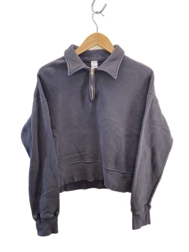 商品画像：ハーフジップ/スウェット/M/コットン/BLK/無地 1