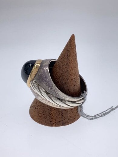 商品画像：リング/SV925/18号/SLV/メンズ/オニキス/ツイスト/bezel/14K/1989FM/// 2