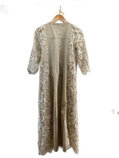 商品画像：コードレースドッキングシャツワンピース/FREE/ナイロン/BEG/無地/1521130391 2