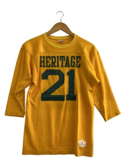 商品画像：70s/バータグ/HERITAGE/7分袖カットソー/S/コットン/YLW/無地 1