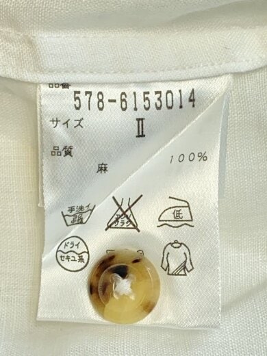 商品画像：７分袖シャツ/2/リネン/WHT/無地/578-6153014 4