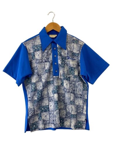商品画像：70s/珍品/ポロシャツ/M/ポリエステル/BLU/プリント// 1