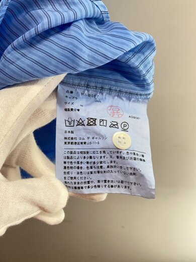 商品画像：AD2021/キュプラストライプMIX S/S Shirt/半袖シャツ/M/BLU/ストライプ/HI-B017 4