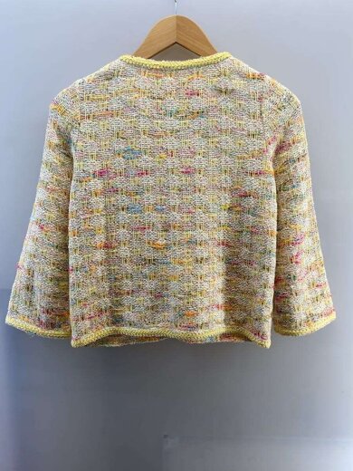 商品画像：カーディガン(厚手)/38/コットン/IVO/チェック/121-028 2