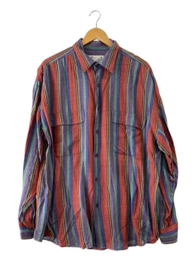 商品画像：長袖シャツ/XL/シルク/マルチカラー/ストライプ// 1