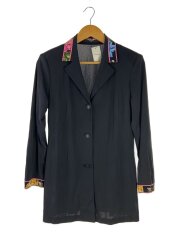 花柄/金ボタン/ロングテーラードジャケット/L/--/NVY/0181550