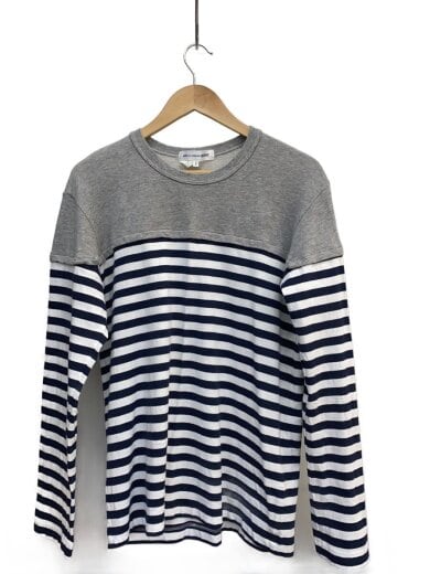 商品画像：長袖Tシャツ/L/コットン/マルチカラー/ボーダー/W24104 1