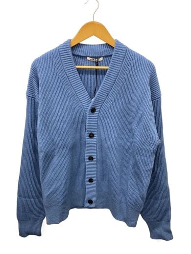 商品画像：FRENCH MERINO RIB KNIT CARDIGAN/カーディガン(厚手)/5/コットン/BLU// 1