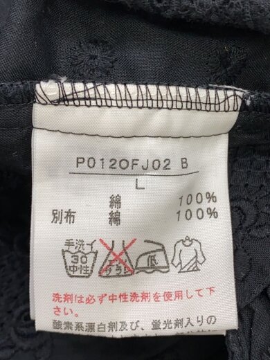 商品画像：丸襟/ピコフリル/半袖ブラウス/L/コットン/BLK 4