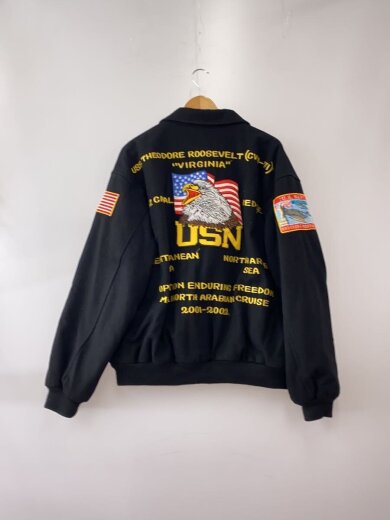 商品画像：US.NAVY/2001/ツアージャケット/刺繍ワッペン/スタジャン/L/ウール/BLK// 2