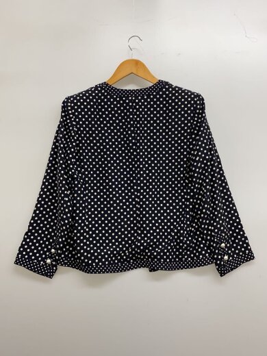 商品画像：ノーカラージャケット/9/ポリエステル/BLK 2