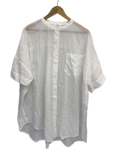 商品画像：半袖ブラウス/--/コットン/WHT/無地 1