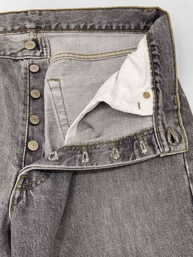 商品画像：00s/USA製/先染め/裾上げ有/ボタン裏553//33/コットン/GRY/無地// 3