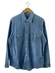 長袖シャツ/--/--/ブルー/無地