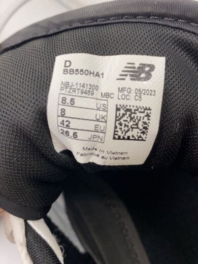 画像：NEW BALANCEローカットスニーカー/26.5cm/WHT/BB550HA15