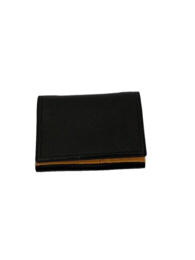 商品画像：2つ折り財布/レザー/BLK/無地/メンズ// 1