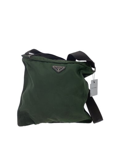 商品画像：シミスレ傷有り/三角ロゴプレート/トライアングルロゴ/ショルダーバッグ/ナイロン/KHK 1