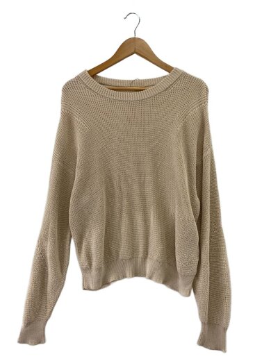 商品画像：beauty アゼ クルーネックニット・セーター(薄手/コットン/BEG/無地/21080500710010 1