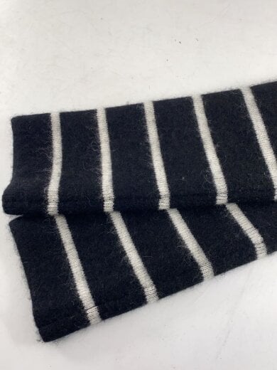 商品画像：カシミヤブレンドノーカラーニットジャケット/FREE/カシミア/BLK/ボーダー/1525501019-0 5