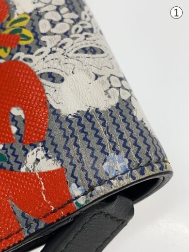 商品画像：BLIZZARD PRINT/ブリザード/2つ折り財布/レザー/マルチカラー/プリント/レディース 7