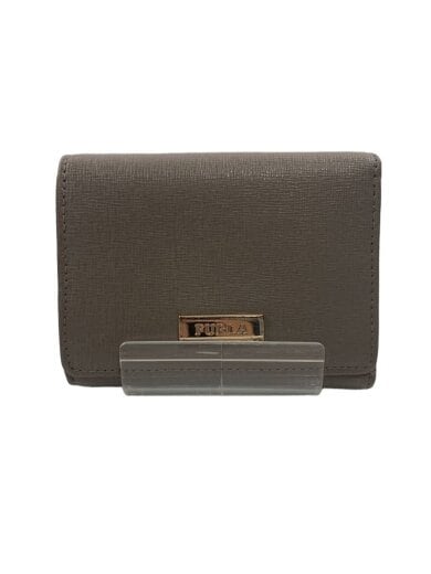 商品画像：ロゴプレート/コンパクトウォレット/3つ折り財布/レザー/GRY/レディース 1