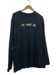 24SS/マルチカラーロゴプリントクルーネック長袖Tシャツ/XL/コットン/BLK/J10918D00012