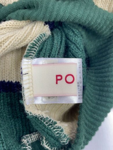 商品画像：ボーダーニットフーディーワイドカーディガン(厚手)/FREE/アクリル/GRN/ボーダー 5