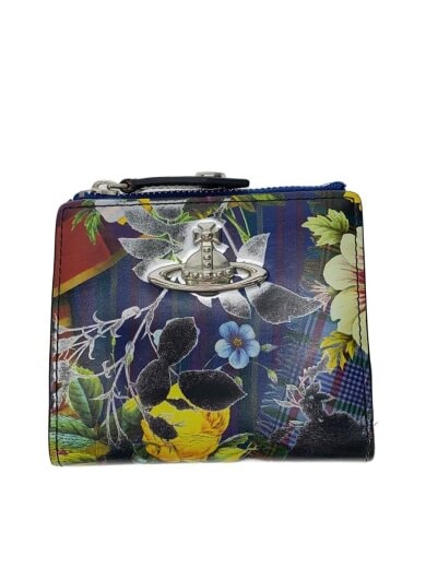 商品画像：2つ折り財布/レザー/マルチカラー/花柄/レディース 1