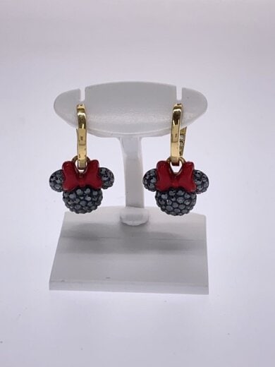 商品画像：ミニーフープピアス/--/スワロフスキー/BLK/レディース 1