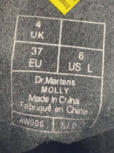 商品画像：MOLLY/厚底レースアップ6ホールブーツ/UK4/BLK/レザー/リボン 5