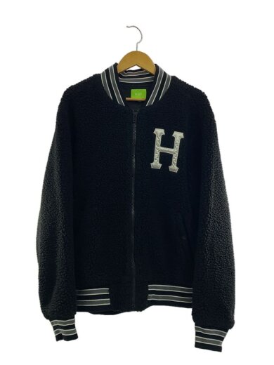 商品画像：SHERPA VARSITY JACKET/フリースジャケット/L/ポリエステル/BLK 1