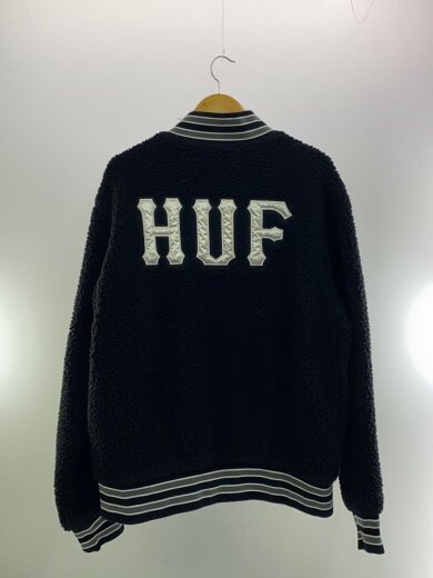 商品画像：SHERPA VARSITY JACKET/フリースジャケット/L/ポリエステル/BLK 2