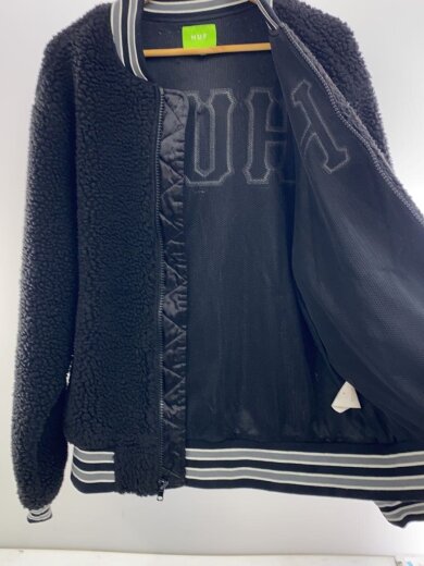 商品画像：SHERPA VARSITY JACKET/フリースジャケット/L/ポリエステル/BLK 3