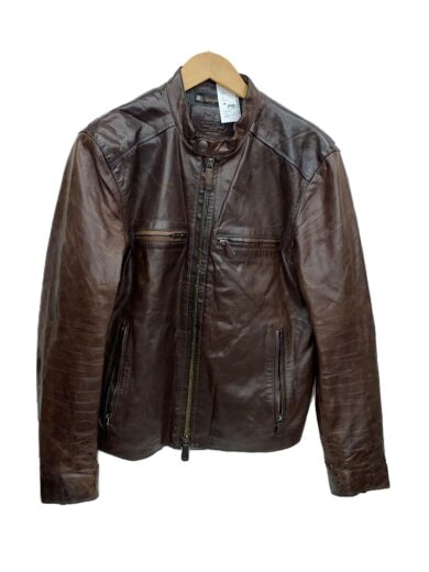 商品画像：シングルライダースジャケット/S/羊革/BRW 1