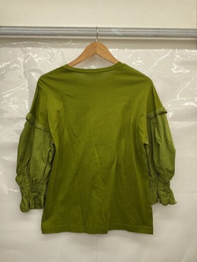 商品画像：21AW/コ-マ天竺パフスリ－ブtシャツ/長袖Tシャツ/38/コットン/GRN/300EA380-2210 2