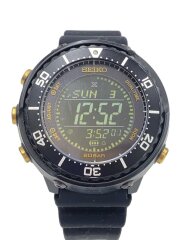 Prospex Fieldmaster/ソーラー腕時計/デジタル/ラバー/BLK/BLK/S802-00A0