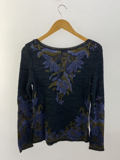 商品画像：90s/イタリア製/ネット地/フローラル/長袖カットソー/L/レーヨン/BLK 2