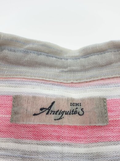 画像：ichiichi Antiquites/シャツワンピース/--/リネン/PNK/ストライプ/HN9003163