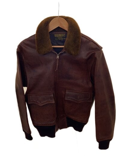 商品画像：Goat Skin USN Flight jacket/レザージャケット/42/山羊革/BRW/無 1