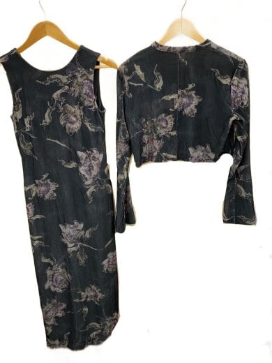 商品画像：DRY FLOWER VELOUR DRESS/ セットアップ/--/コットン/GRY/花柄/013205600 2