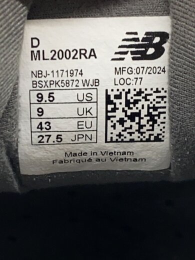 商品画像：ローカットスニーカー/27.5cm/GRY/ML2002RA 5