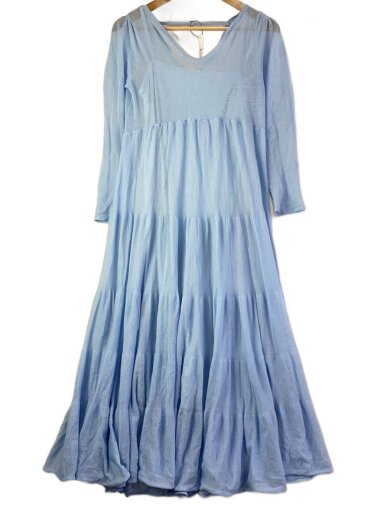 商品画像：ニットティアードワンピース/長袖ワンピース/one/レーヨン/BLU/無地/SWNO241231 1