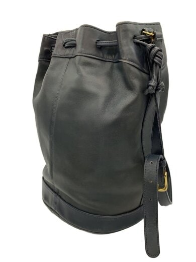 商品画像：オールド/USA製/巾着型/ショルダーバッグ/レザー/BLK/0526 117// 2