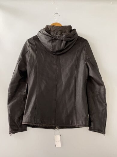 商品画像：14AW/ラムレザーフードジャケット・ブルゾン/2/羊革/BLK/104352003 2