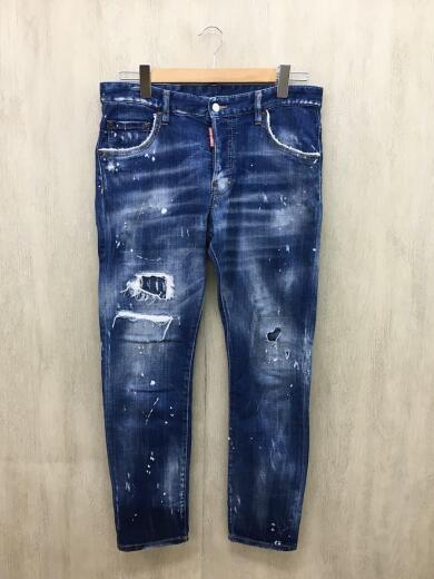 画像：DSQUARED2ディースクエアード/18ss/ダメージ加工/ボトム/48/コットン/BLU1