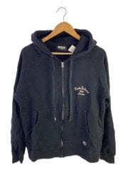 ジップパーカー/4/コットン/BLK/無地