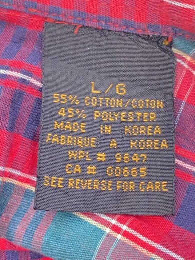 商品画像：長袖シャツ/L/コットン/RED/チェック 4