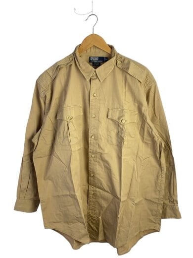 商品画像：長袖シャツ/LL/コットン/BEG/無地/HS-RL-YA-0632 1